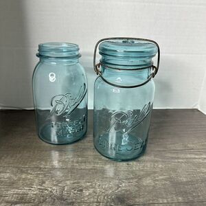 Vintage Ball Sure Seal Jar With Lid & Vintage Blue Perfect Mason Jar‎